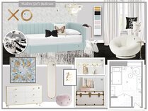 Modern Girls Bedroom Interior Design Dragana V. Moodboard 1 thumb