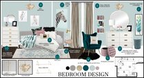 Modern Girls Bedroom Interior Design Rachel H. Moodboard 2 thumb