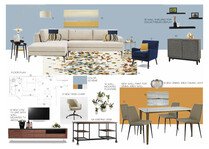 Modern Living, dining and bedroom design Pragati N Moodboard 2 thumb