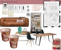 Bohemian Living Room Interior Design Laura D Moodboard 2 thumb