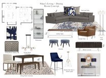 Bold Contemporary Living and Bedroom Interior Design Lynda N Moodboard 1 thumb