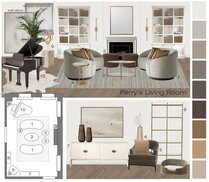 Neoclassical Living and Dining Room with Built in Cabinets Selma A. Moodboard 1 thumb
