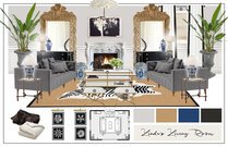 Hand Carved Fireplace Living Room Casey H. Moodboard 2 thumb
