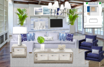 White and Blue Contemporary Living Room Michelle B.  Moodboard 1 thumb