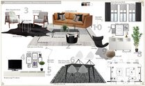 Minimalistic Modern Living Room Interior Design Farzaneh K. Moodboard 1 thumb