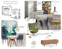 Modern Contemporary Living Room And Dining Room Interior Design Lynda N Moodboard 2 thumb