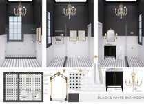 Glam Black & White Bathroom Design Maya M. Moodboard 1 thumb