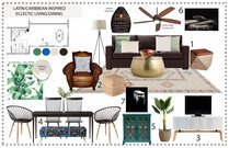 Transitional Living And Dining Room With Teal Accents Deandra G. Moodboard 1 thumb