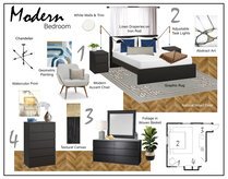 Blue and Green Modern Master Bedroom Design Aimee M. Moodboard 1 thumb