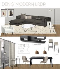 Sleek Apartment Design with Blue & Brown Pops Jessica S. Moodboard 2 thumb