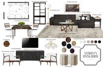 Masculine Contemporary Living Room Design MaryBeth C. Moodboard 1 thumb