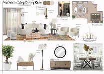  White Modern Traditional Combined Living and Dining Room Liana S. Moodboard 2 thumb