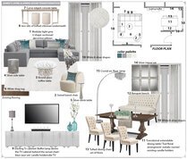 Transitional Living & Dining with Azure Accents Farzaneh K. Moodboard 1 thumb