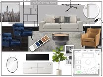 Warm Contemporary Living Room Design Dragana V. Moodboard 1 thumb