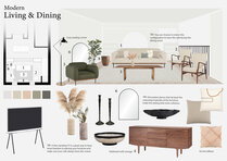Modern Townhome Living & Dining Room Anna Y. Moodboard 1 thumb