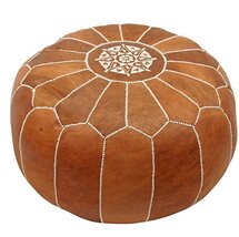 Online Designer Living Room Cherise Leather Pouf