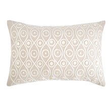 Online Designer Combined Living/Dining Cutter Button Crewel Cotton Lumbar Pillow