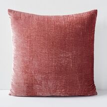 Online Designer Living Room Lush Velvet Pillow Cover, 20"X20", Pink Grapefruit