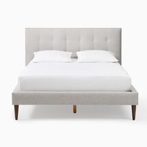 Online Designer Bedroom Grid-Tufted Upholstered Tapered Leg Bed