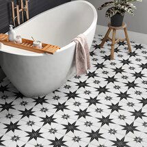 Online Designer Bathroom Stella 10" x 10" Porcelain Patterned Wall & Floor Tile