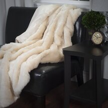 Online Designer Combined Living/Dining Hanah Faux Fur Throw Blanket