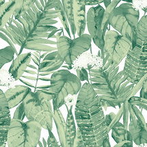 Online Designer Bathroom MUTED JUNGLE REMOVABLE WALLPAPER, JUNGLE GREEN