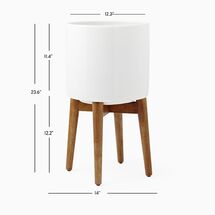 Online Designer Combined Living/Dining Mid-Century Turned Wood Leg Planters