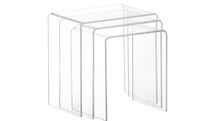 Online Designer Living Room 3-Piece Peekaboo Acrylic Nesting Table Set