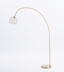 Online Designer Combined Living/Dining Overarching Acrylic Shade Floor Lamp - Antique Brass/Smoke