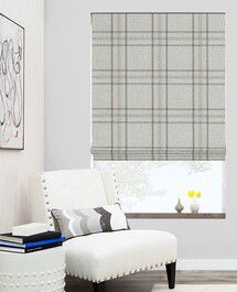 Online Designer Living Room FLAT ROMAN SHADES- SIDE WINDOWS