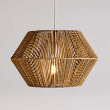 Online Designer Nursery Liam Geo Natural Rope 19.25" Kids Pendant Ceiling Light