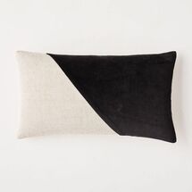 Online Designer Other Cotton Linen & Velvet Corners Lumbar Pillow