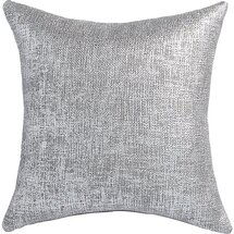 Online Designer Living Room 20" glitterati silver pillow with down-alternative insert