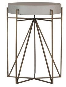 Online Designer Combined Living/Dining Terpin Modern Brass Teepee Vellum End Table