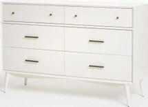 Online Designer Bedroom Mid-Century 6-Drawer Dresser - White