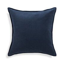 Online Designer Living Room Brenner Indigo Blue 20" Velvet Pillow with Down-Alternative Insert.