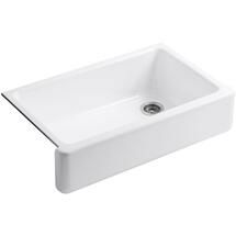 Online Designer Living Room Whitehaven Undermount Farmhouse Apron-Front Cast-Iron 36 in. Single Bowl Kitchen Sink in White
