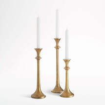 Online Designer Living Room Exclusive Emmett Antique Brass Taper Candle Holders, Set of 3
