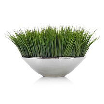 Online Designer Bedroom Faux Grass In Silver Pot