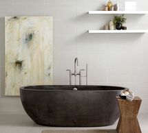 Online Designer Bathroom Holas 72" Handcrafted Freestanding Concrete Bathtub