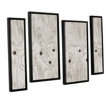 Online Designer Home/Small Office Wood Knot 4 Piece Framed Photographic Print on Canvas Set