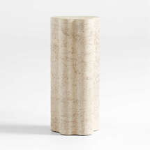 Online Designer Combined Living/Dining Fleur Tall Faux Travertine Resin Drink Table