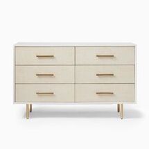 Online Designer Bedroom Margot Raffia 6-Drawer Dresser