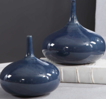 Online Designer Combined Living/Dining Aladdin Blue Vases, S/2