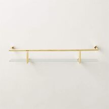 Online Designer Bathroom BLAINE POLISHED BRASS WALL SHELF WITH RAIL 24"