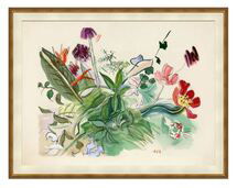 Online Designer Combined Living/Dining 'BETTY'S STILL LIFE' FRAMED PRINT ON PAPER IN GREEN/BEIGE