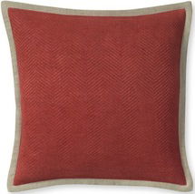 Online Designer Living Room Chunky Herringbone Linen Pillow Cover