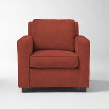 Online Designer Home/Small Office Henry Arm Chair, Performance Velvet, Poppy