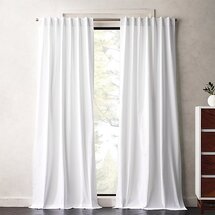 Online Designer Bedroom White Basketweave II Curtain Panel 48"x84"