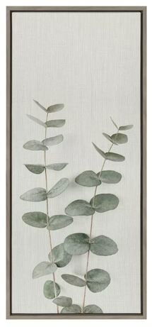 Online Designer Dining Room 18" x 40" Sylvie Eucalyptus Botanical II by The Creative Bunch Studio Framed Wall Canvas Gray - Kate & Laurel All Things Decor